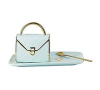 HEEPDD Taza con Forma de Bolso, Taza de café de Cerámica de 300 Ml con Cuchara y Platillo Rectangular para Regalos de Novia, Esposa, Familia y Amigos (#4)