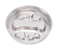 HEEPDD Tazón para Perros de Alimentación Lenta, Acero Inoxidable No Resbalando Antihoras Ahogar Lento Comiendo Tazón para Perros Alimentador de Alimentos para (Patrón óseo)