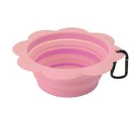 HEEPDD Tazones para Perros Plegables Grandes, Tazón de Agua de Mascotas Portátil de 2 Paquetes Plato de Alimentación de Mascotas de Viaje con Clypiner para Caminar Caminando Caminando (Pink)