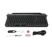 HEEPDD Teclado de Máquina de Escribir, 100 Teclas, Modos de Conexión Dual, Teclado Mecánico, Batería de 1500 MAh, Interruptor Rojo con Teclado para Juegos (Negro)