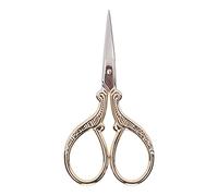 HEEPDD Tijeras de Bordar, Tijeras de Coser Pequeñas de Acero Inoxidable con Suave y Cubierta de Cuero, para Bordado, Manualidades, Regalos de Bricolaje, Adultos, Estudiantes (Dorado +)