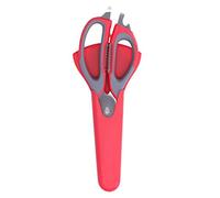 HEEPDD Tijeras de Cocina Tijeras para Alimentos Resistentes para Carne y Aves de Corral Acero con Alto Contenido de Carbono Afiladas Multiusos con Cubierta de Almacenamien (rojo)