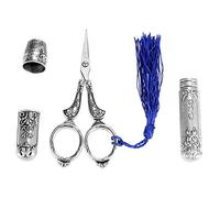 HEEPDD Tijeras de Coser de Acero Inoxidable Vintage Juego de Herramientas de Papel de Corte Clásico Profesional de Uso múltiple Botella de Aguja de Oficina Juego Completo de dedal