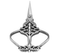 HEEPDD Tijeras de Costura para Bricolaje, Tijeras de Bordar Vintage de Acero Inoxidable para Costura y Arte con Agujas con Diseño Clásico de Ciruela, Ideales para Artesanos (gris-plata)