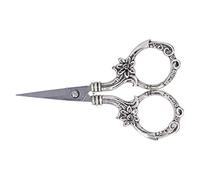 HEEPDD Tijeras para Bordar en Flor, Tijeras de Punto de Cruz a Medida de Acero Inoxidable, Herramienta Decorativa Vintage para Bordado y Uso Diario, 9 Cm de Largo (SILVER)