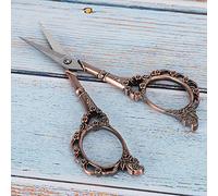 HEEPDD Tijeras Vintage, Herramientas de Bordado y Costura de Acero Inoxidable para Manualidades Artísticas y Uso Diario (Revestimiento de cobre oscuro)