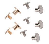 HEEPDD Tornillos Chicago, Remaches de Cuero de Latón, 200 Juegos de Tornillos de Encuadernación Planos Galvanizados de 0,4 X 0,3 Pulgadas para Encuadernación, Cinturón, Billetera, Reparación de