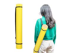 HEEPDD Tubo de Póster Expandible, Soporte para Planos de Gran Capacidad con Correas, Resistente Al Agua, Antigolpes, Duradero, Redondo, Portátil, para Carteles de Obras de Arte, Mapas (Yellow)