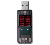 HEEPDD USB Color LCD Voltaje Medidor Amperio Medidor de Corriente Tester de Cargador Multímetro para Productos Electrónicos, Cubierta ABS Azul Compacta No Se Requiere Energía Adicional 16 G (BLACK)