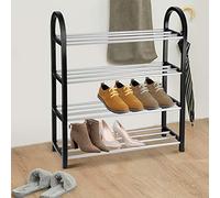 HEEPDD Zapatero de Metal Organizador de Plástico de Aluminio Almacenamiento de Ahorro de Espacio de 3 o 4 Niveles para Entrada Armario Dormitorio Ligero Montaje Fácil Se Adapta a Espacios Pequeños