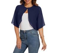Heersan Bolero Mujer de Gasa Chaqueta Verano Toreras de Media Manga con Volantes Chiffon Cardigan Corto Ligero para Fiesta Vestidos