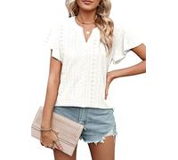 Heersan Camisetas Manga Corta Mujer Verano Blusas Cuello V Top Elegante Basicas T-Shirt Casual Toppar