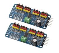 Heevhas 2PCS PCA9685 16 canales I2C IIC Interfaz 12 bits Placa de servocontrolador Controlador de engranaje de dirección Compatible con Raspberry Pi Compatible con Arduino