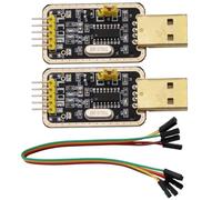Heevhas 3.3V/ 5V Convertidor TTL de USB a serie CH340G UART Módulo adaptador en serie Componentes de depuración con cables (2 piezas)