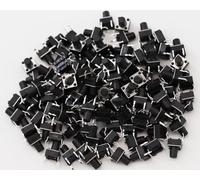 Heevhas Interruptor de botón táctil Mini microinterruptor táctil 6 * 6 * 8mm 4 pines DIP PCB SMD SMT Interruptor de botón pulsador táctil momentáneo Componentes electrónicos(100 piezas)