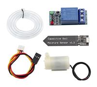 Heevhas Riego automático Kit DIY Sistema de riego, Módulo de relé de 1 canal 5V + Sensor capacitivo de humedad del suelo + Mini bomba de agua horizontal + Manguera de PVC de 1M para Arduino