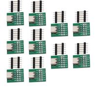 Heevhas Tipo C a DIP Conector de PCB prueba enchufe de soldadura Encabezado de alfiler adaptador convertidor Módulo adaptador Tablero de adaptación (10 piezas)