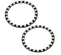 Heevhas WS2812 5050 5V Anillo LED RGB 24 LEDs A todo color Accesorios para módulos de luz RGB Placa de lámpara de anillo LED para decoración (2 piezas)