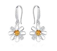 HEEYA Pendientes colgantes de plata de ley para mujer, aretes colgantes con circonita cúbica, hipoalergénicos, redondos, hojas, margaritas, ovalados, de gota, cuadrados, regalos de joyería de