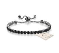 HEEYA Pulseras para mujer, chapadas en plata de ley, pulseras de tenis con cristales deslizantes, pulsera de diamante y circonita, regalo de cumpleaños para mamá, hermanas con tarjetas, plata/oro rosa