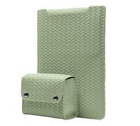 HeeYeal 15-16 Pulgadas Funda para Portátil para MacBook Pro 16" M4/M3/M2/M1 Pro/MAX 2024-2019, MacBook Air 15" M4/M3/M2 2025-2023, Suave PU Cuero Tejeduría Portátiles Bolsa para Surface Lenovo -Verde