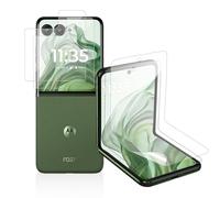 HeeYeal Cristal Templado + TPU Flexible Protector de Pantalla Compatible con Motorola Razr 50 Ultra, [2 + 2 Piezas] HD Anti Arañazos, Película de Vidrio Templado para Motorola Razr 50 Ultra