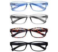 HEEYYOK 4 Gafas de Lectura Hombres Mujer Marco Rectangular Moda Comodas con Flexibilidad con Bolsa