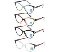 HEEYYOK 4Pack Gafas de Lectura Para Las Mujeres de Luz Azul de Bloqueo de Ojo de Gato de Las Señoras de Los Lectores de La Bisagra Flexible de Primavera