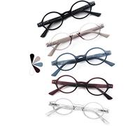 HEEYYOK 5 Pares de Gafas de Lectura Para Hombre y Mujer,Gafas Lectura Ovaladas Cómodas y Ligeras con Bisagra de Resorte Ligeras con Bolsa