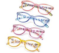 HEEYYOK Gafas de lectura mujer, lectores de color, marco retro redondo, bisagras de resorte que incluyen 4 bolsas