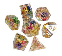 HEEZOU Conjunto 7pcs Cubo Poliédrico Cubo Color Mixto Juego para Juegos Y Fiestas Piezas Poliédricas Cubo
