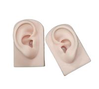 HEEZOU Forma profesional de silicona para oreja izquierda y derecha para entrenamiento cosmético, maniquíes realistas de oreja humana, accesorios de exhibición de joyas