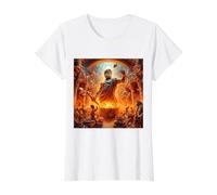 Hefesto Dios Griego del Fuego - Elaboración - Herrería Camiseta gráfica económica, Mujer, Blanco, XL