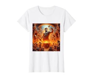 Hefesto Dios Griego del Fuego - Elaboración - Herrería Camiseta gráfica económica, Mujer, Blanco, XL