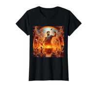 Hefesto Dios Griego del Fuego - Elaboración - Herrería Camiseta gráfica económica, Mujer, Negro, XL