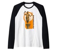 Hefesto Estatua Vintage Historia Griega Dios Grecia Mito Camiseta Manga Raglan