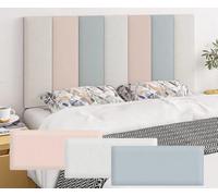 HEFJIAYCIQ Acolchado De Pared Anticolisión 3D, Cabecero Peel and Stick, Panel De Pared Tapizado para Dormitorio/Salón,Light Blue Set,80x50cm