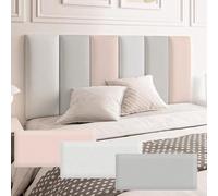 HEFJIAYCIQ Acolchado De Pared Anticolisión 3D, Cabecero Peel and Stick, Panel De Pared Tapizado para Dormitorio/Salón,Light Grey Set,180x50cm