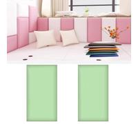 HEFJIAYCIQ Acolchado De Pared para Niños, Peel and Stick Cabecero Tapizado Paneles De Pared, Pack De 2 Paneles Dormitorio 3D Vinilos Pared,Mint Green,20x50cm