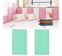 HEFJIAYCIQ Acolchado De Pared para Niños, Peel and Stick Cabecero Tapizado Paneles De Pared, Pack De 2 Paneles Dormitorio 3D Vinilos Pared,Emerald Green,30x60cm