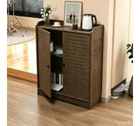 HEFJIAYCIQ Armario para Router WiFi con Estantes Ajustables, Caja De Almacenamiento De Pie De PVC para Regleta Y Módem, para Salón, Despacho, Dormitorio,Brown 2,50x25x75cm