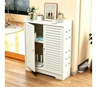 HEFJIAYCIQ Armario para Router WiFi con Estantes Ajustables, Caja De Almacenamiento De Pie De PVC para Regleta Y Módem, para Salón, Despacho, Dormitorio,White 2,50x20x65cm