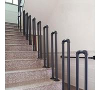 HEFJIAYCIQ Barandilla De Hierro Forjado En Forma De U, Barra De Sujeción Antideslizante De Metal De 1,1 A 3,3 Pies, Barandilla Para Terrazas Interiores Y Exteriores,Negro,90cm/2.9ft