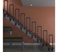 HEFJIAYCIQ Barandilla De Hierro Forjado En Forma De U, Barra De Sujeción Antideslizante De Metal De 1,1 A 3,3 Pies, Barandilla Para Terrazas Interiores Y Exteriores,Negro,70cm/2.2ft