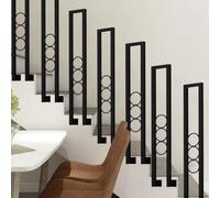 HEFJIAYCIQ Barandilla En Forma De U, Balaustre De Montaje Lateral Con Patrón Calado, Para Porches, Terrazas, Jardines, Lofts Y Villas. Barandilla Decorativa,Black 2,65cm/2.1ft