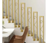 HEFJIAYCIQ Barandilla Metálica En Forma De U, Balaustre De Montaje Lateral Para Escaleras Con Diseño Calado, Para Barandilla Decorativa De Villa Tipo Loft Con Jardín,Gold 1,90cm/2.9ft