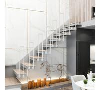 HEFJIAYCIQ Barandilla Para Escaleras Con Montaje Lateral En Forma De U, Balaustres Para Interiores Y Exteriores, Para Porches, Terrazas Y Áticos. Columna De Soporte,blanca,85cm/2.7ft