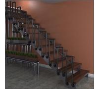 HEFJIAYCIQ Barandillas En Forma De U Para Escaleras, Barandillas De 1,1 X 3,3 Pies Para Interiores Y Exteriores, Barandilla Industrial De Hierro Forjado Para Pasillo De Loft,Negro,100cm/3.3ft