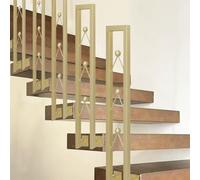 HEFJIAYCIQ Barandillas En Forma De U Para Escaleras, Barandillas De 1,1 X 3,3 Pies Para Interiores Y Exteriores, Barandilla Industrial De Hierro Forjado Para Pasillo De Loft,Oro,100cm/3.3ft