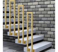 HEFJIAYCIQ Barandillas En Forma De U Para Escaleras Exteriores E Interiores, Barandilla Industrial De Hierro Forjado, Para Porches, Lofts, Pasillos Y Jardines,Gold 2,45cm/1.4ft